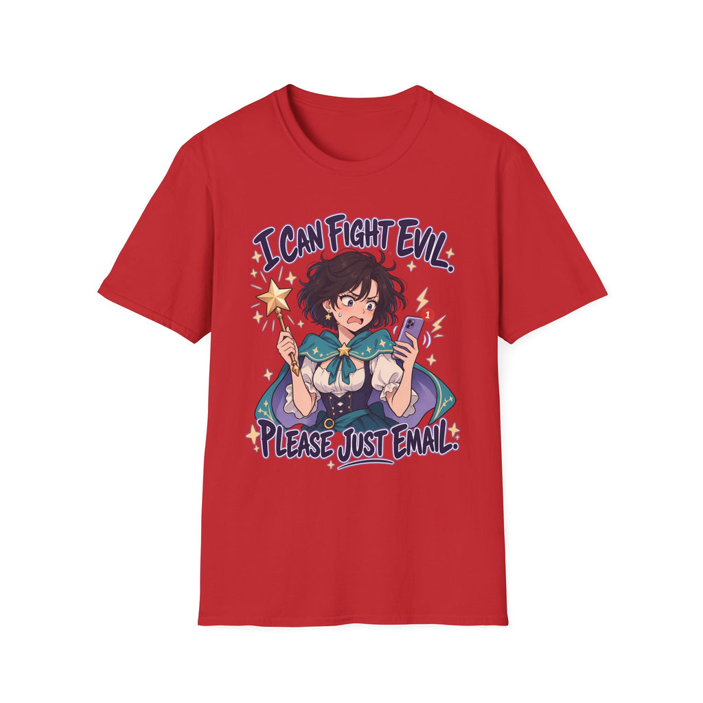 Working Witch | I Can Fight Evil, Please Just Email | Cute Anime T Shirt