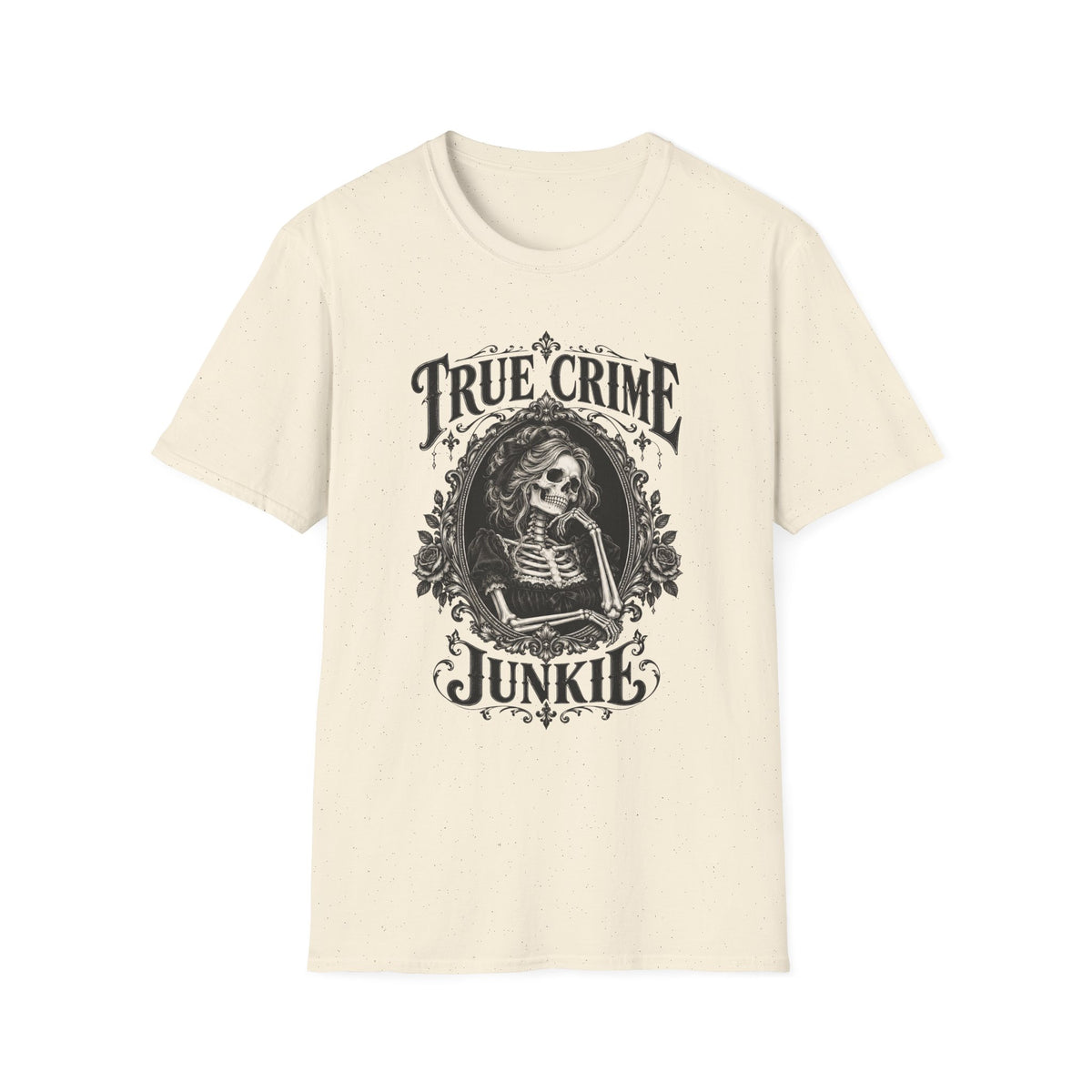 True Crime Junkie | Skeleton Portrait Graphic Tee