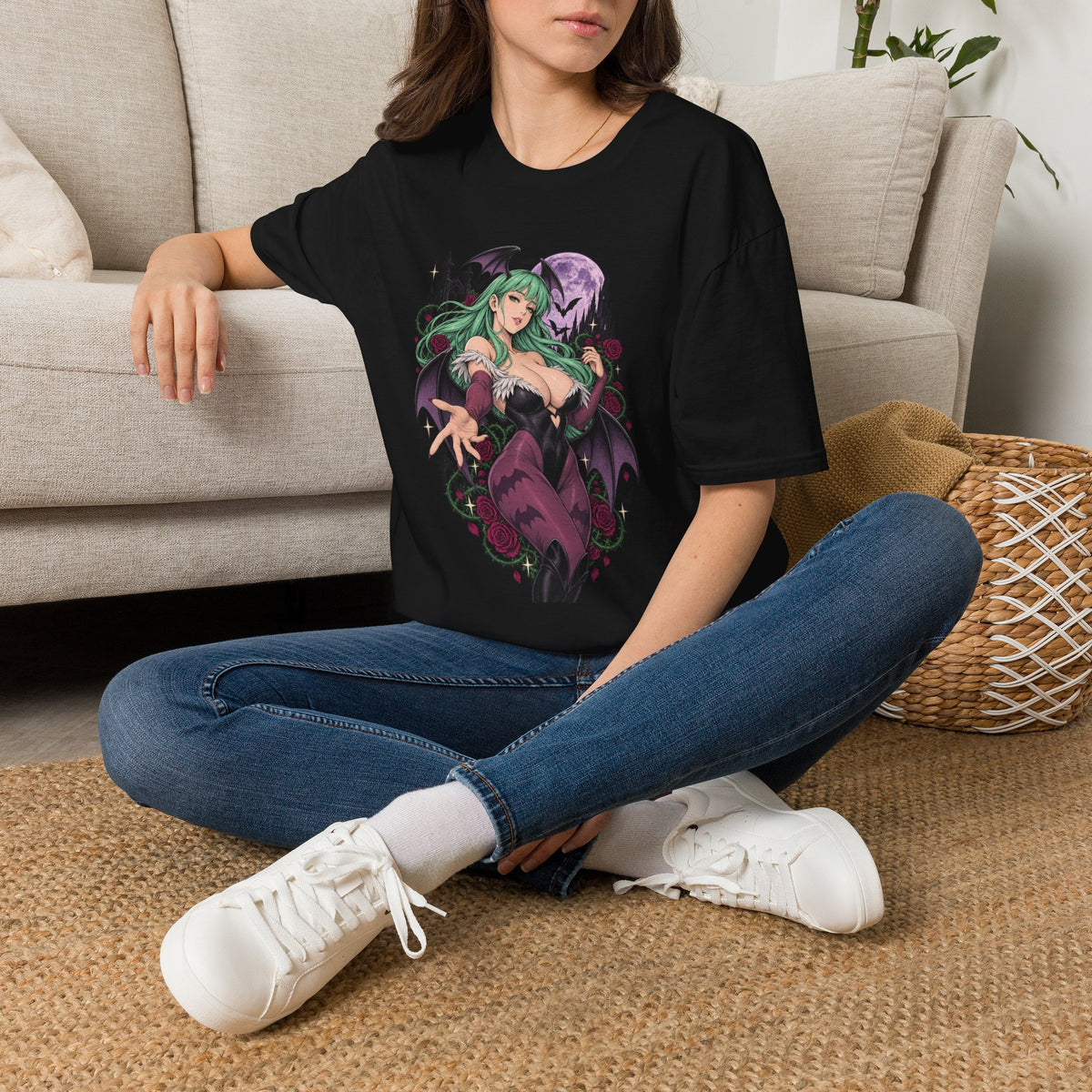 Morrigan | Sexy Succubus Pin Up Girl | Gothic Sorceress Halloween Gamer T-Shirt