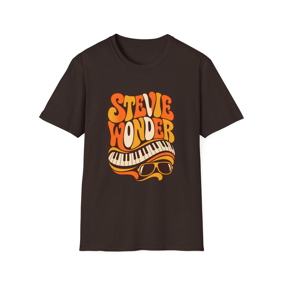 Stevie Wonder Piano Psychedelic Retro Band T-Shirt