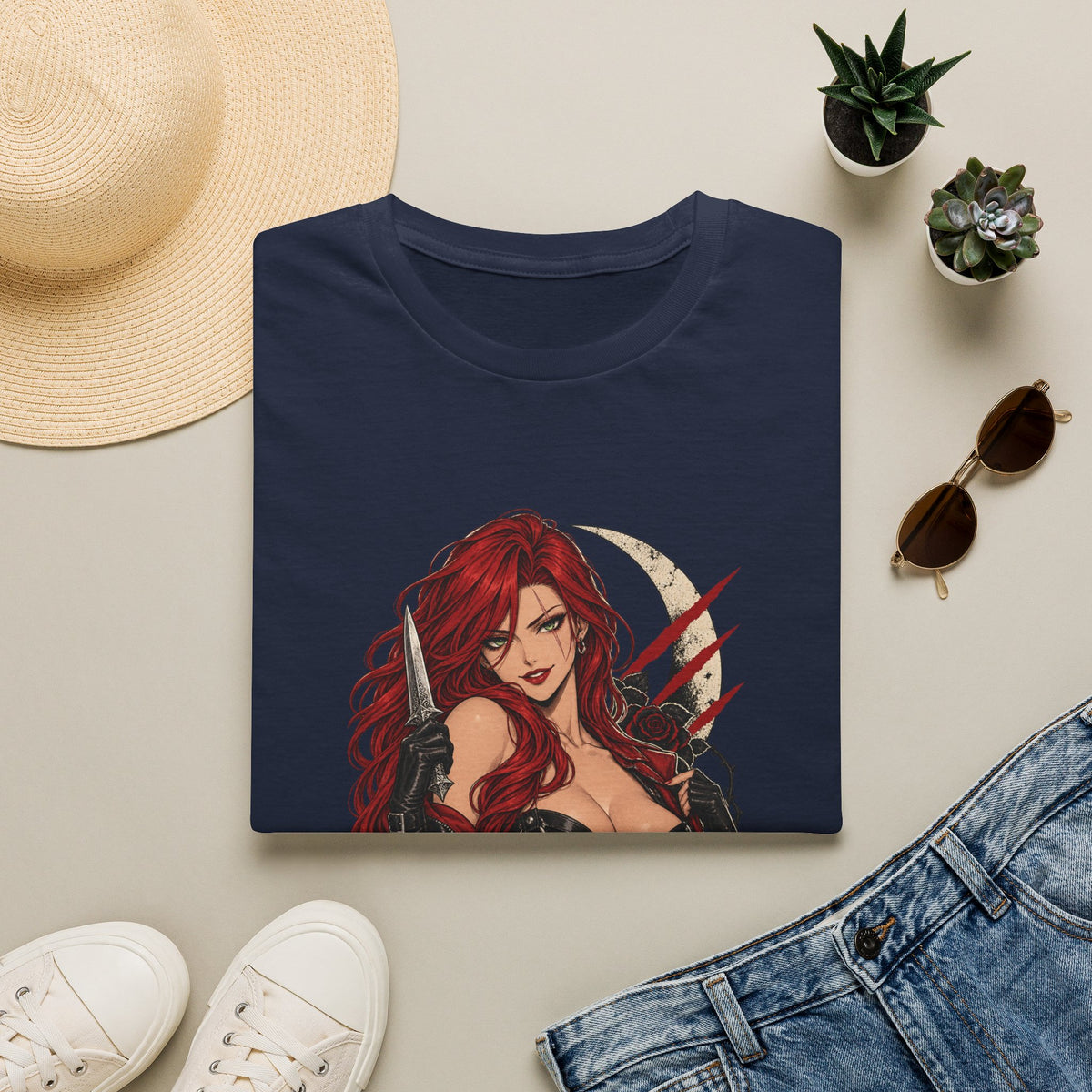 Katarina | League of Legends | Gothic Redhead Pin Up Assasin T-Shirt