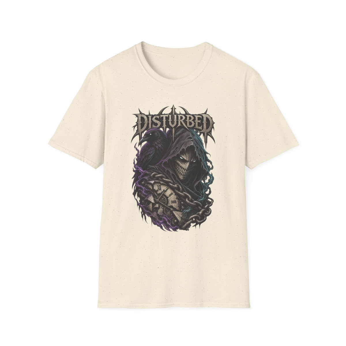 Disturbed | Grim Reaper and Chains Heavy Metal Band Graphic T-Shirt