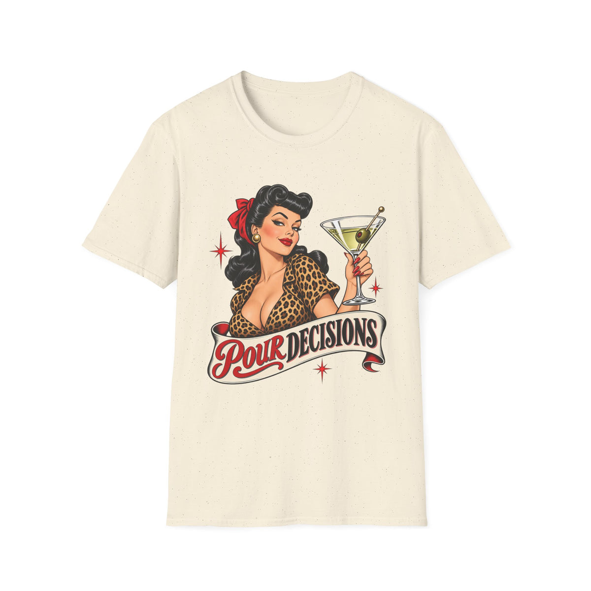 Pour Decisions | Vintage Pin-Up | Retro Cocktail Graphic Tee