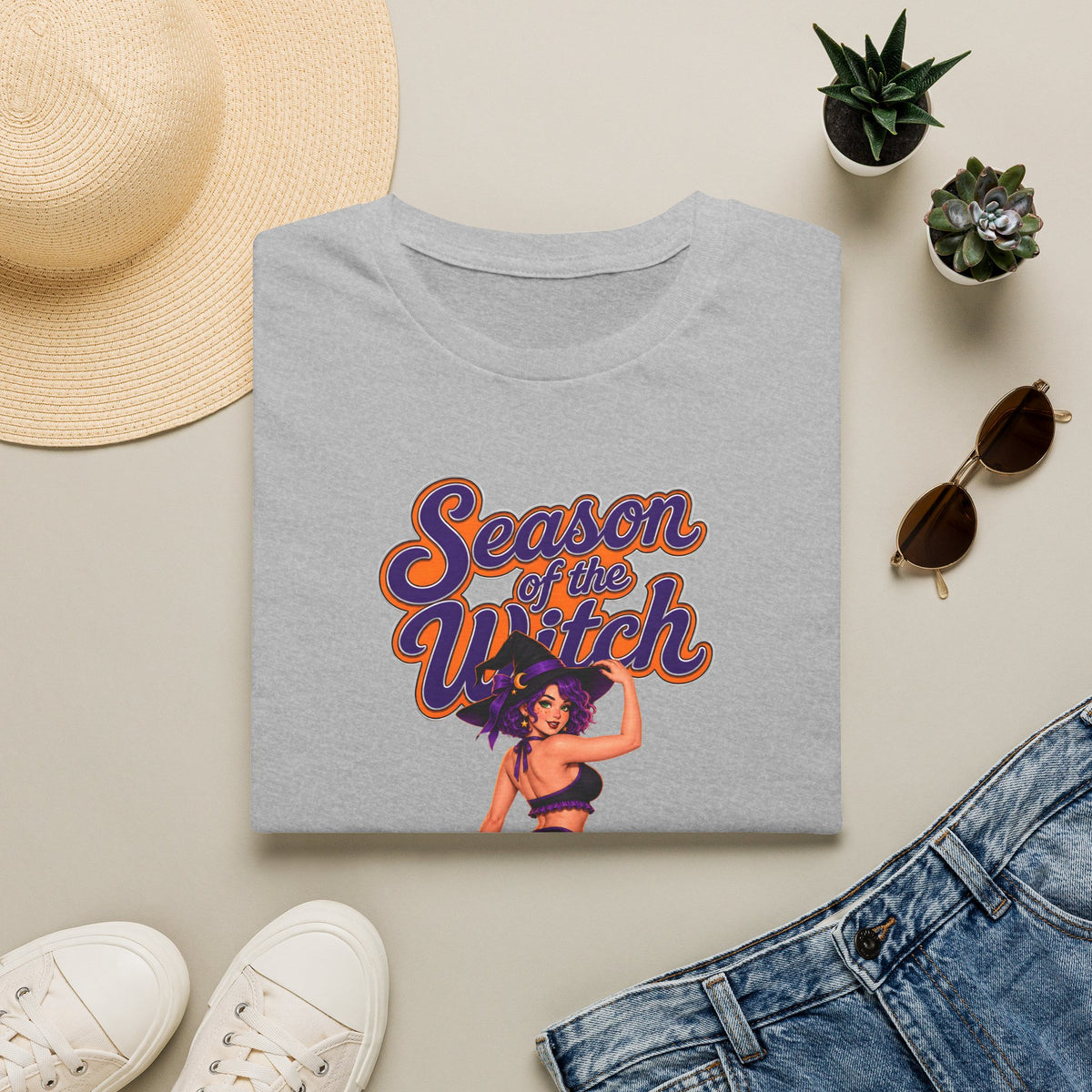 Season of the Witch T-Shirt — Retro Pinup Halloween Witch Graphic Tee