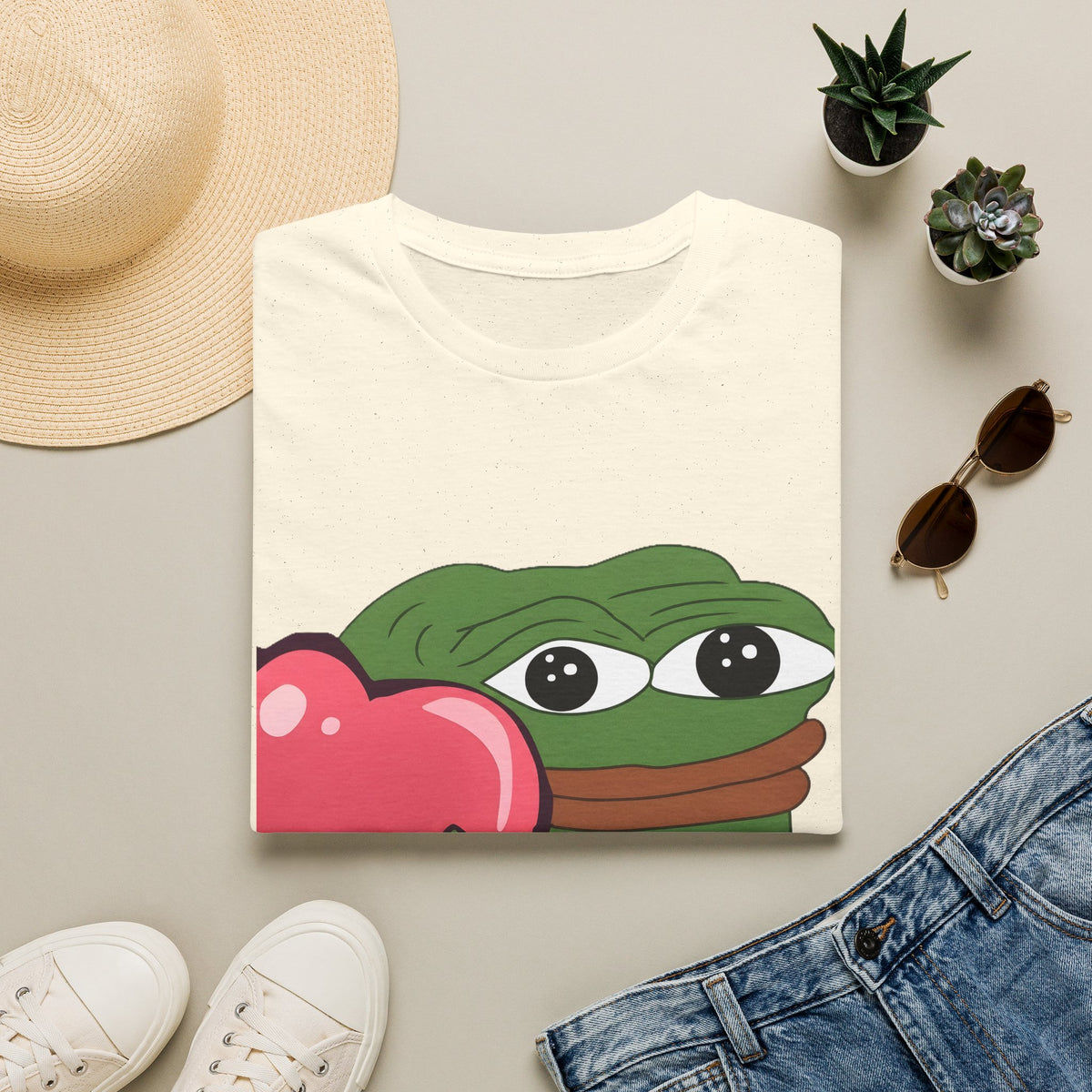 Pepe Hugging Heart T-Shirt