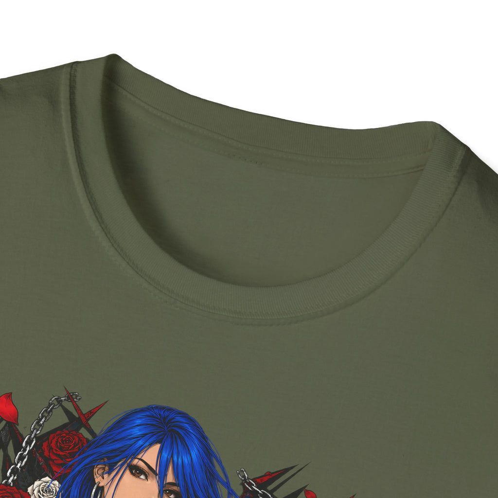 Blue Haired Rock Chick | Japanese Anime Style Pin-up Girl