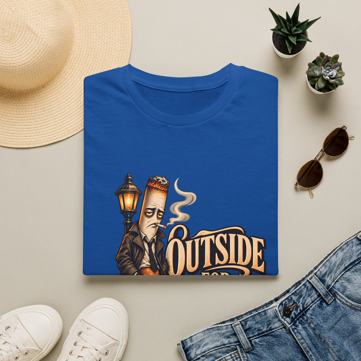 Outside for Character Development | Humorous Vintage Cigarette Graphic