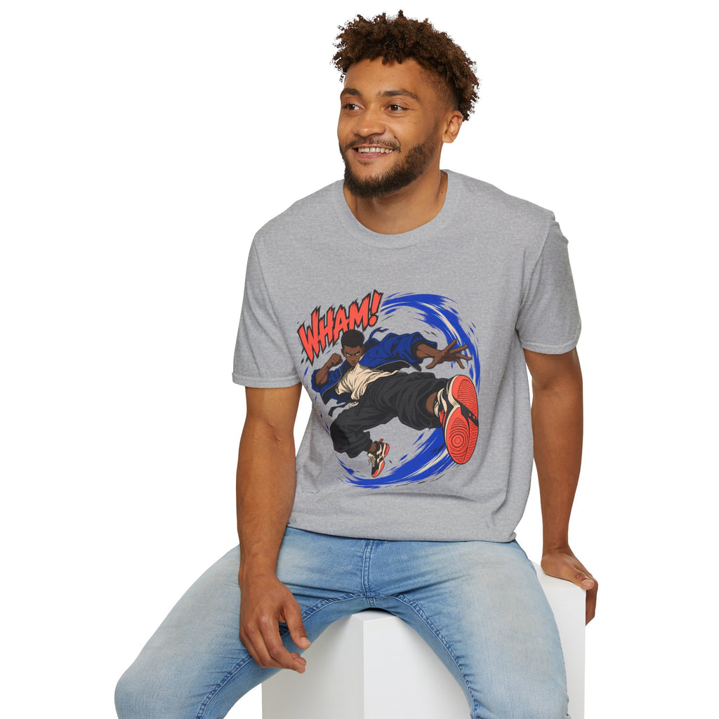 WHAM! | Anime Cartoon Ninja Kick Graphic T Shirt