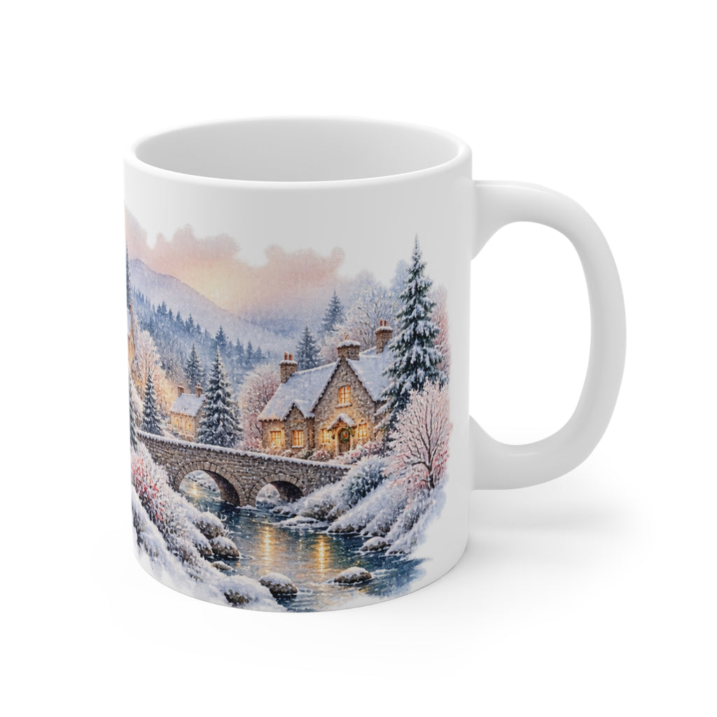 Winter Wonderland Mug | Snowy Village Watercolour | Cosy Winter Gift