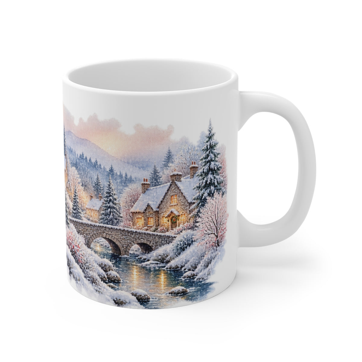 Winter Wonderland Mug | Snowy Village Watercolour | Cosy Winter Gift