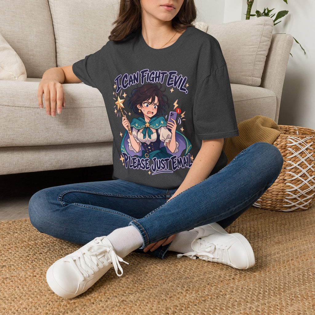Working Witch | I Can Fight Evil, Please Just Email | Cute Anime T Shirt