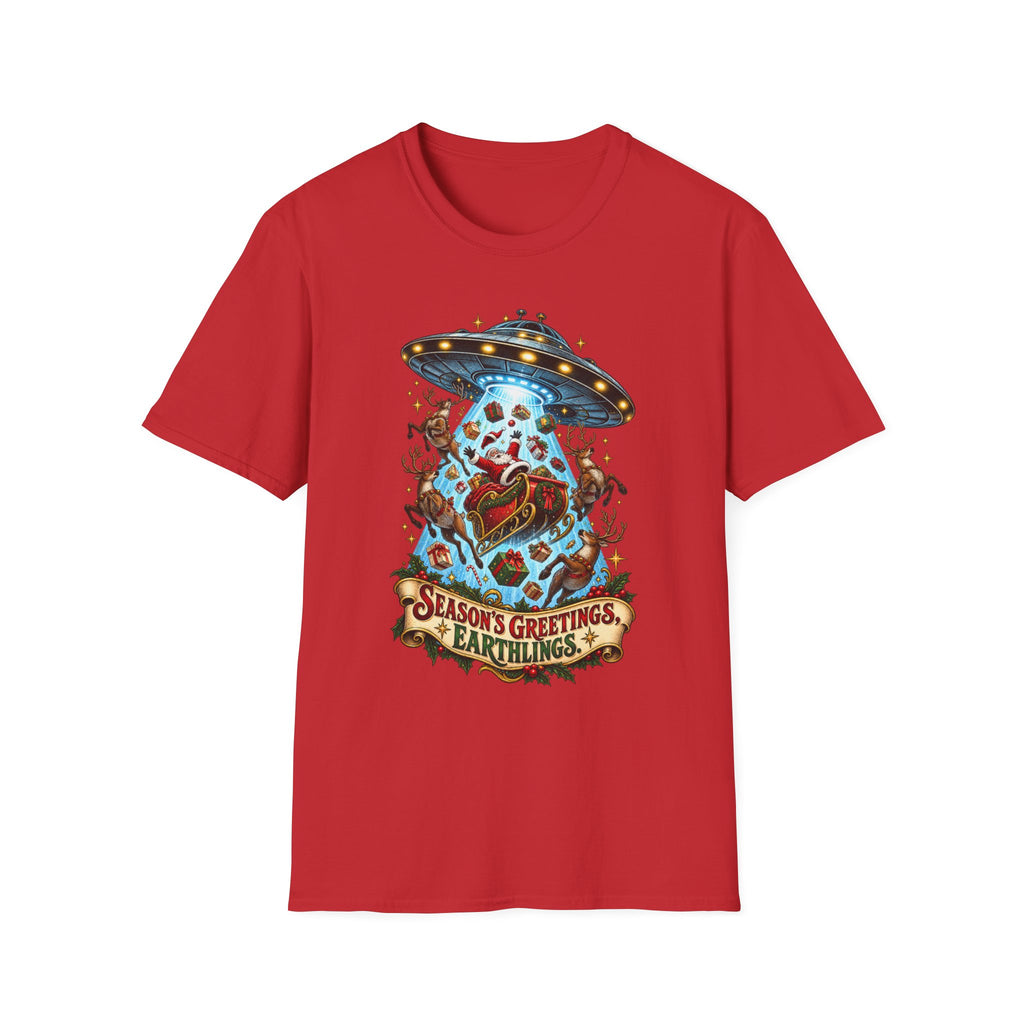 UFO Christmas | Season’s Greetings Earthlings UFO Christmas T-Shirt