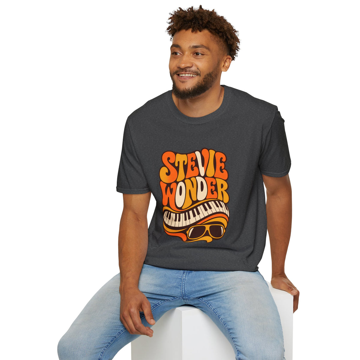 Stevie Wonder Piano Psychedelic Retro Band T-Shirt