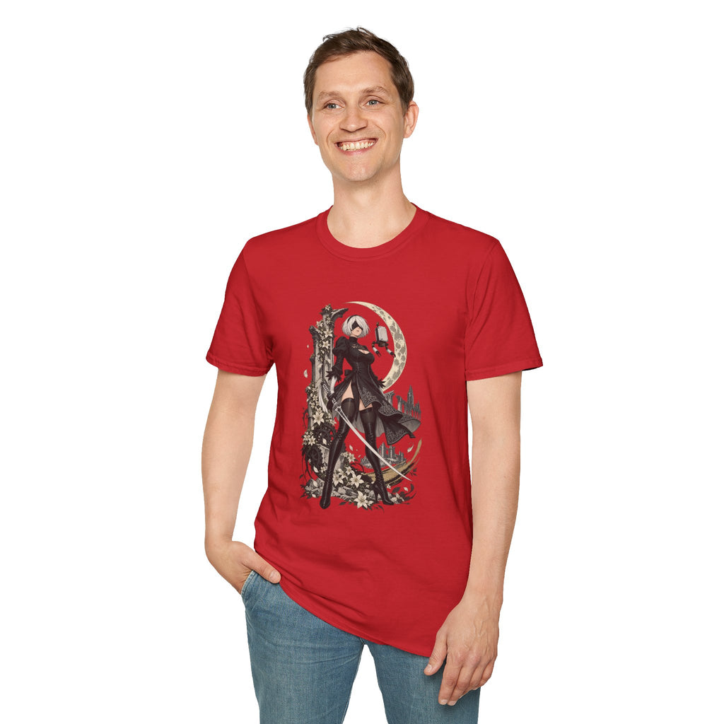 2B | Nie: Automata | Anime Gothic Warrior Moonlight Pin Up T-Shirt
