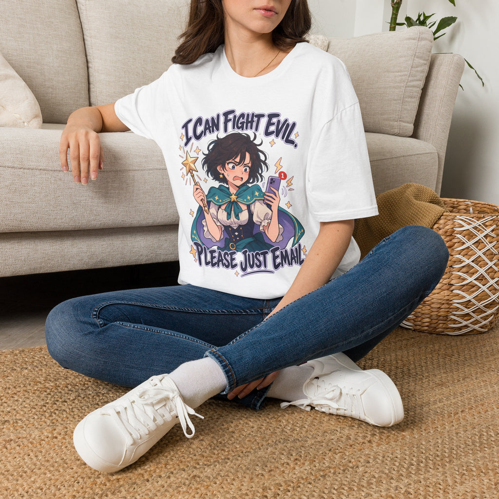 Working Witch | I Can Fight Evil, Please Just Email | Cute Anime T Shirt