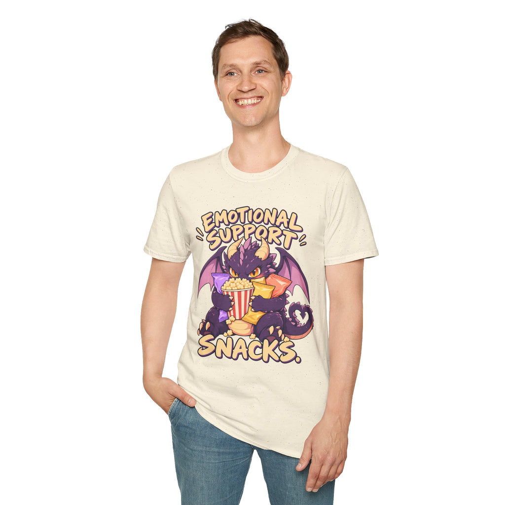Emotional Support Snacks | Cute Dragon Eating Popcorn Anime Shirt