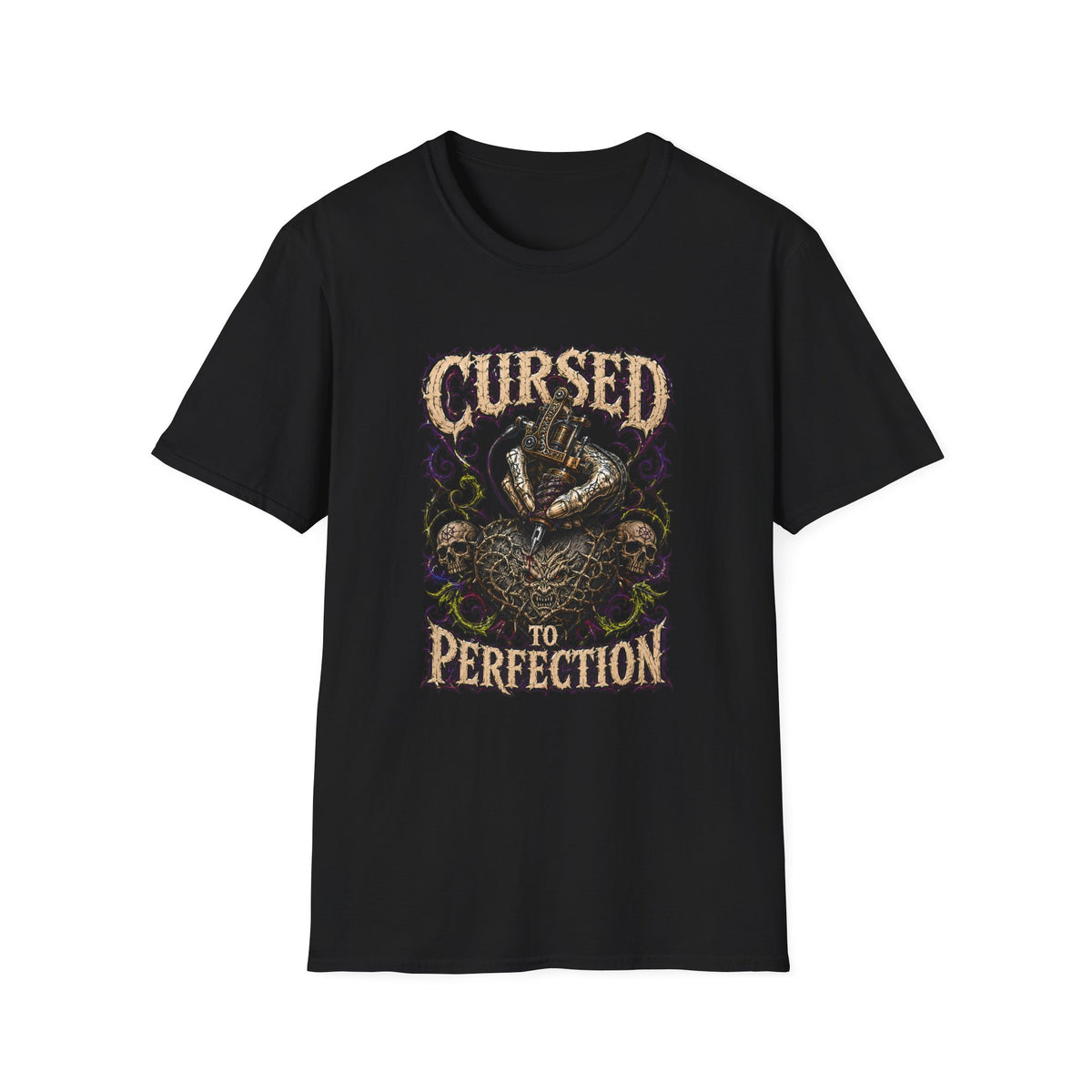 Cursed Perfection Tattoo T-Shirt - Dark Gothic Snake Graphic Tee