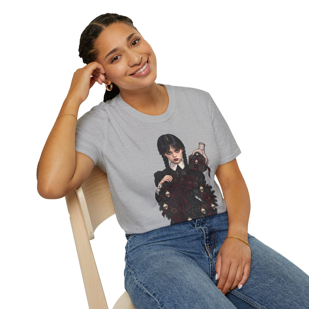 Wednesday Addams | Gothic Chrismtas Portrait T-Shirt