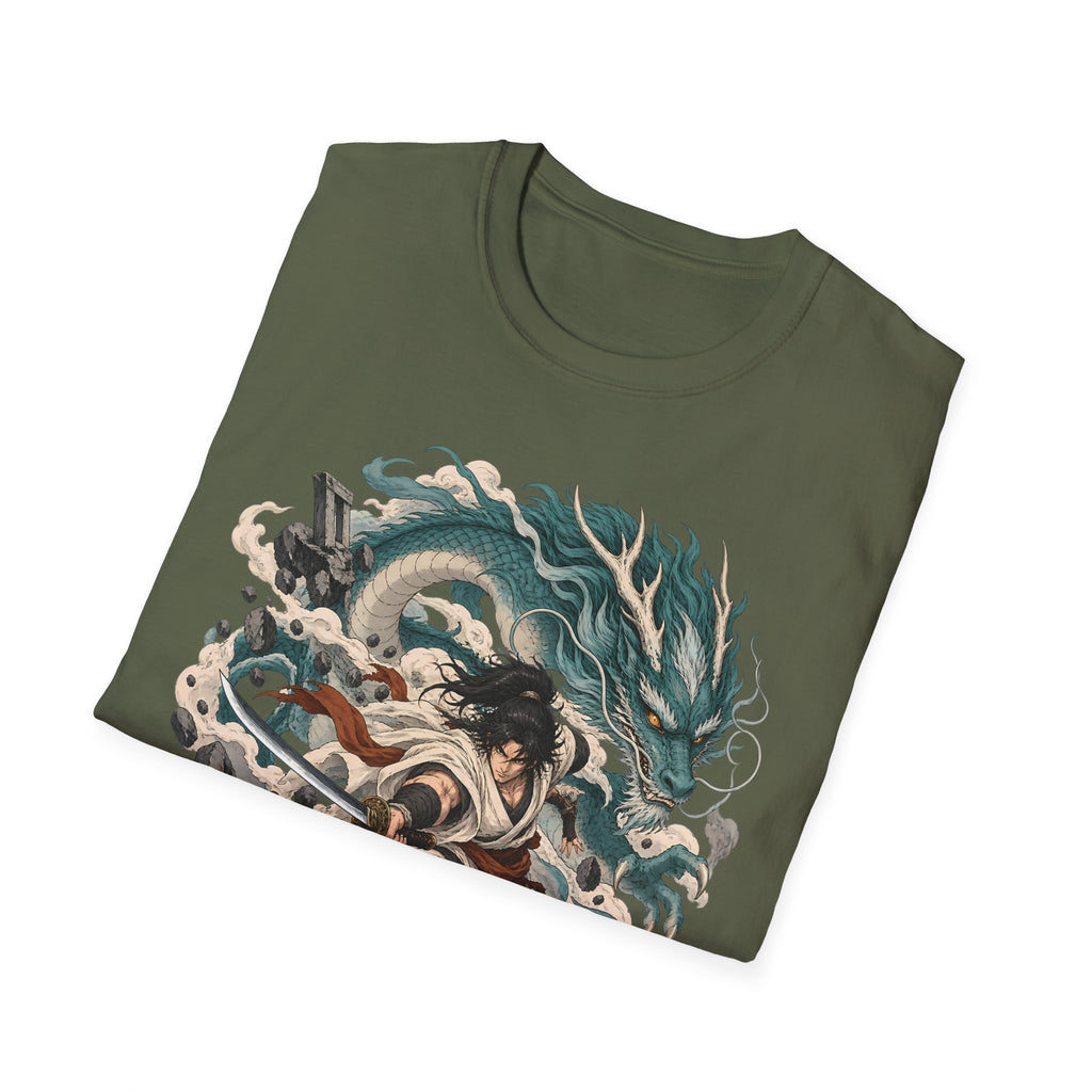 Mythic Dragon Warrior | Japanese Samurai and Serpent T Shirt