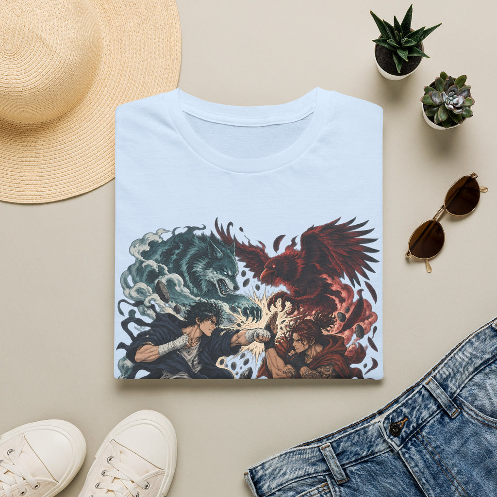 Yin Yang | Wolf Demon vs Phoenix | Japanese Anime Ninja T Shirt