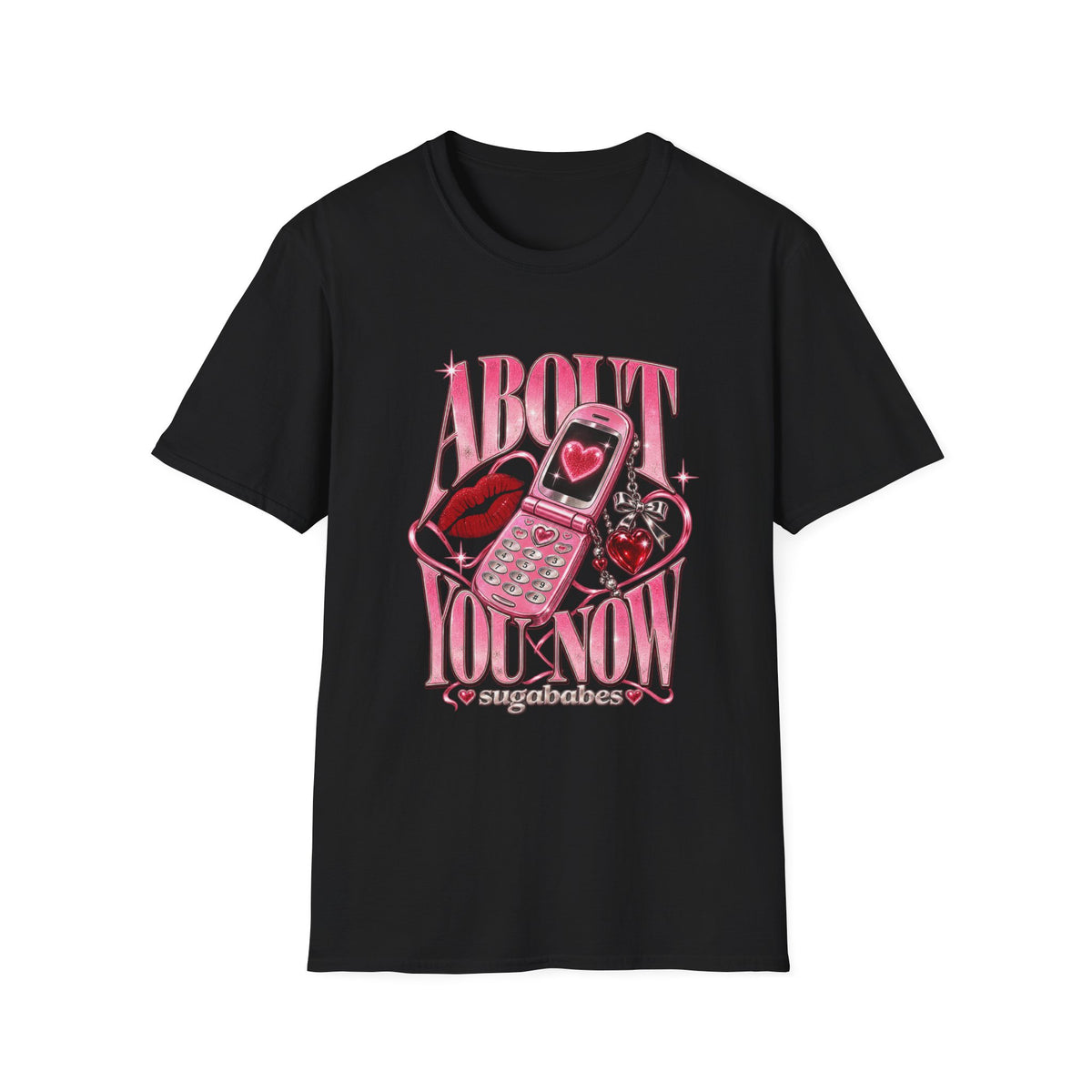 About You Now | Sugababes | Y2K Pink Phone & Heart Vintage Vibe Graphic T Shirt