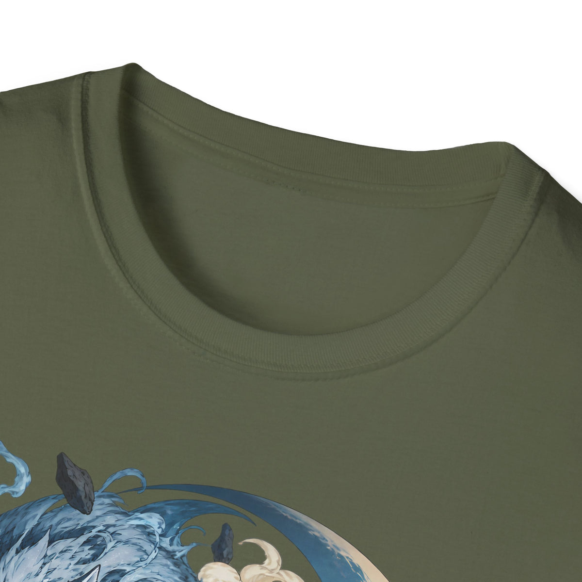 Wolf Spirit T-Shirt | Japanese Samurai | Yin Yang Blue & White Wolves Graphic Tee