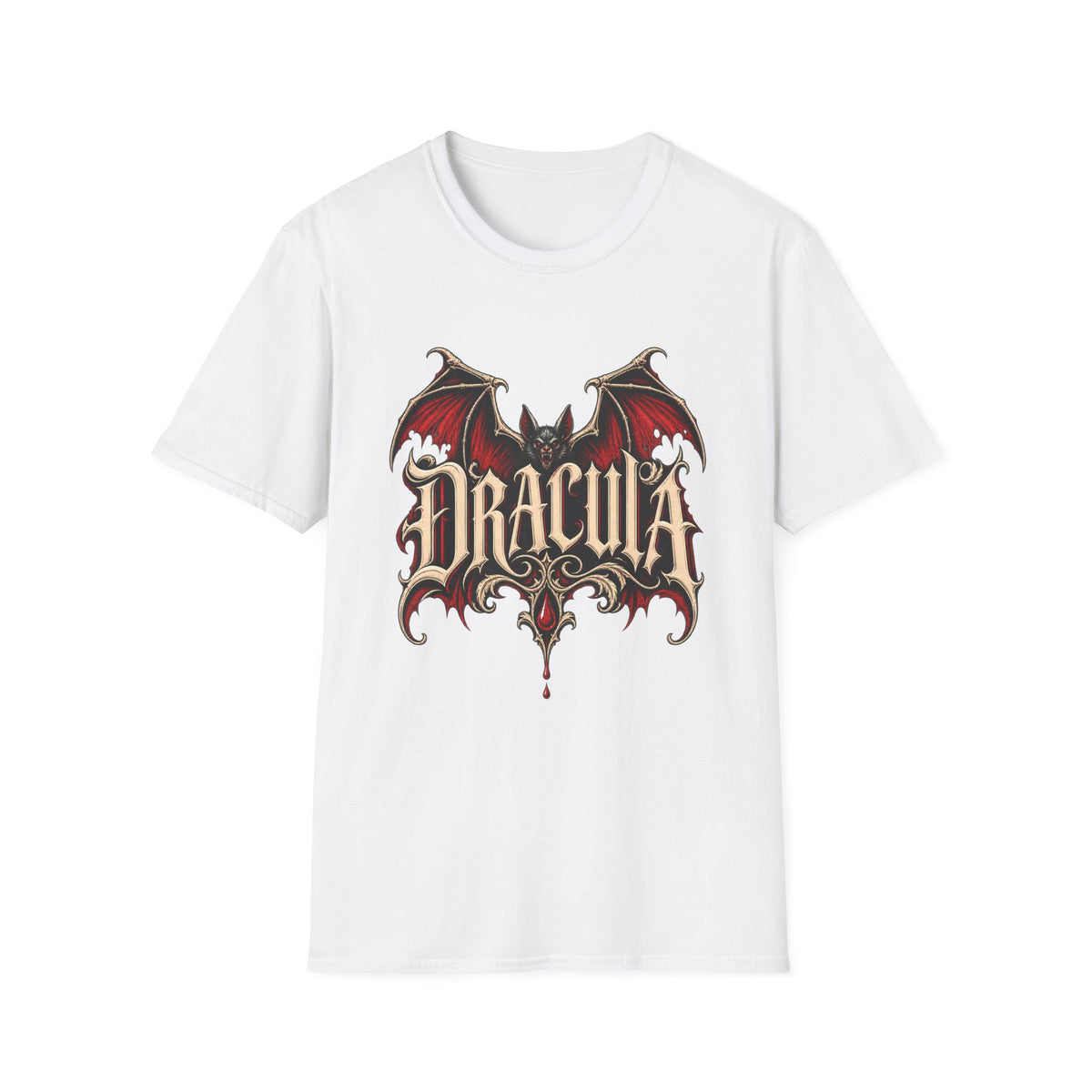 Dracula Bat Graphic T-Shirt | Gothic Vampire Logo Tee