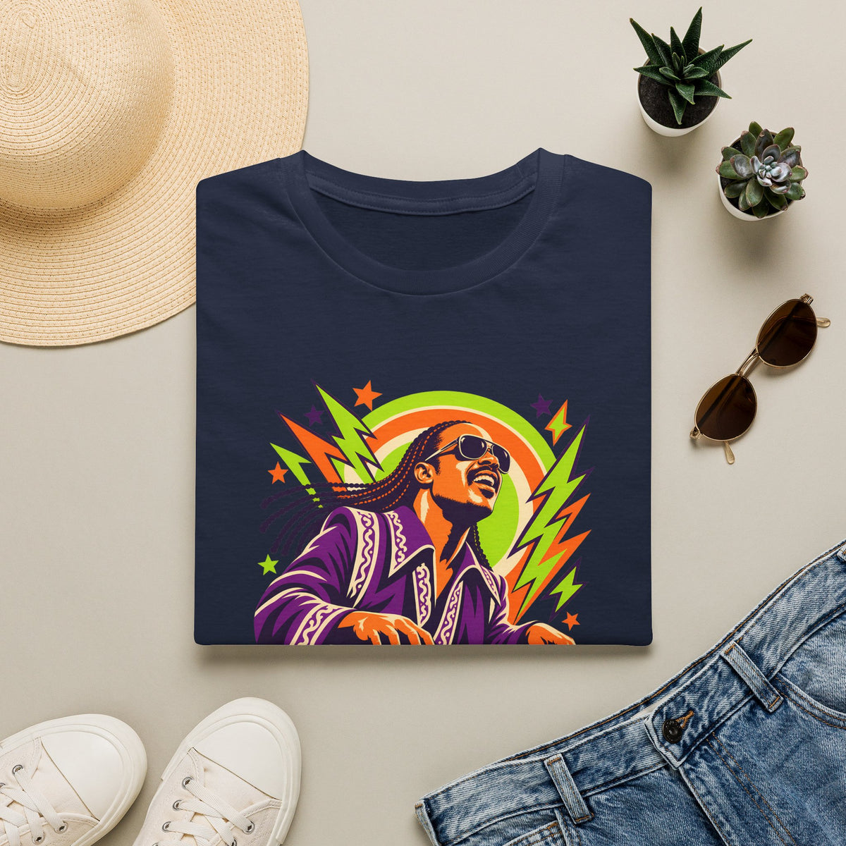 Retro Music Legend Stevie Wonder Graphic Tee