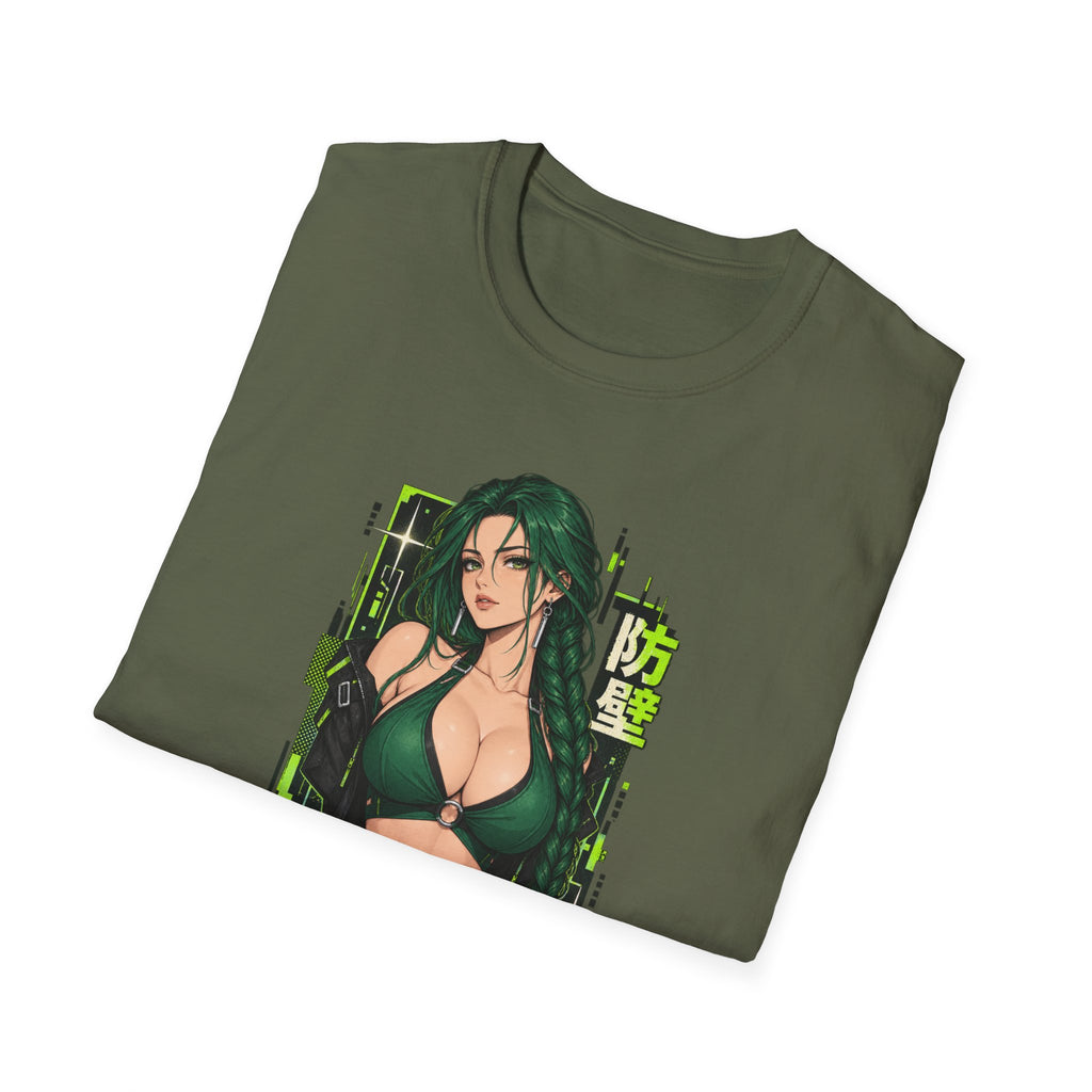 Jade | Anime Green-Haired Sexy Pin Up Girl Warrior Graphic Shirt