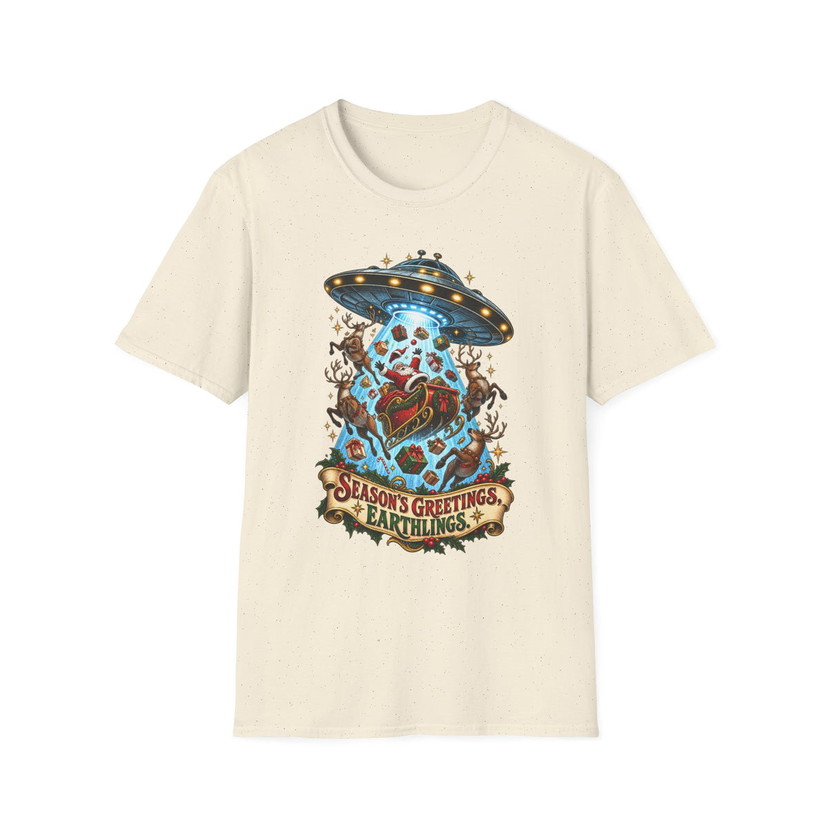 UFO Christmas | Season’s Greetings Earthlings UFO Christmas T-Shirt