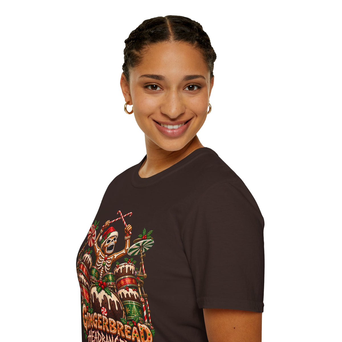 Gingerbread Headbangers | Drummer Christmas T-Shirt