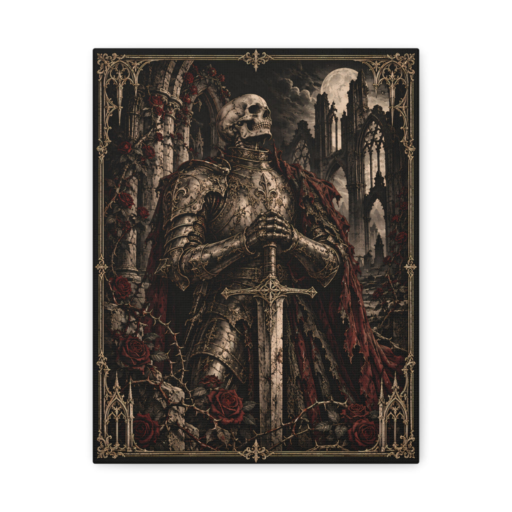 Canvas | Gothic Skeletal Knight | Occult Wall Art