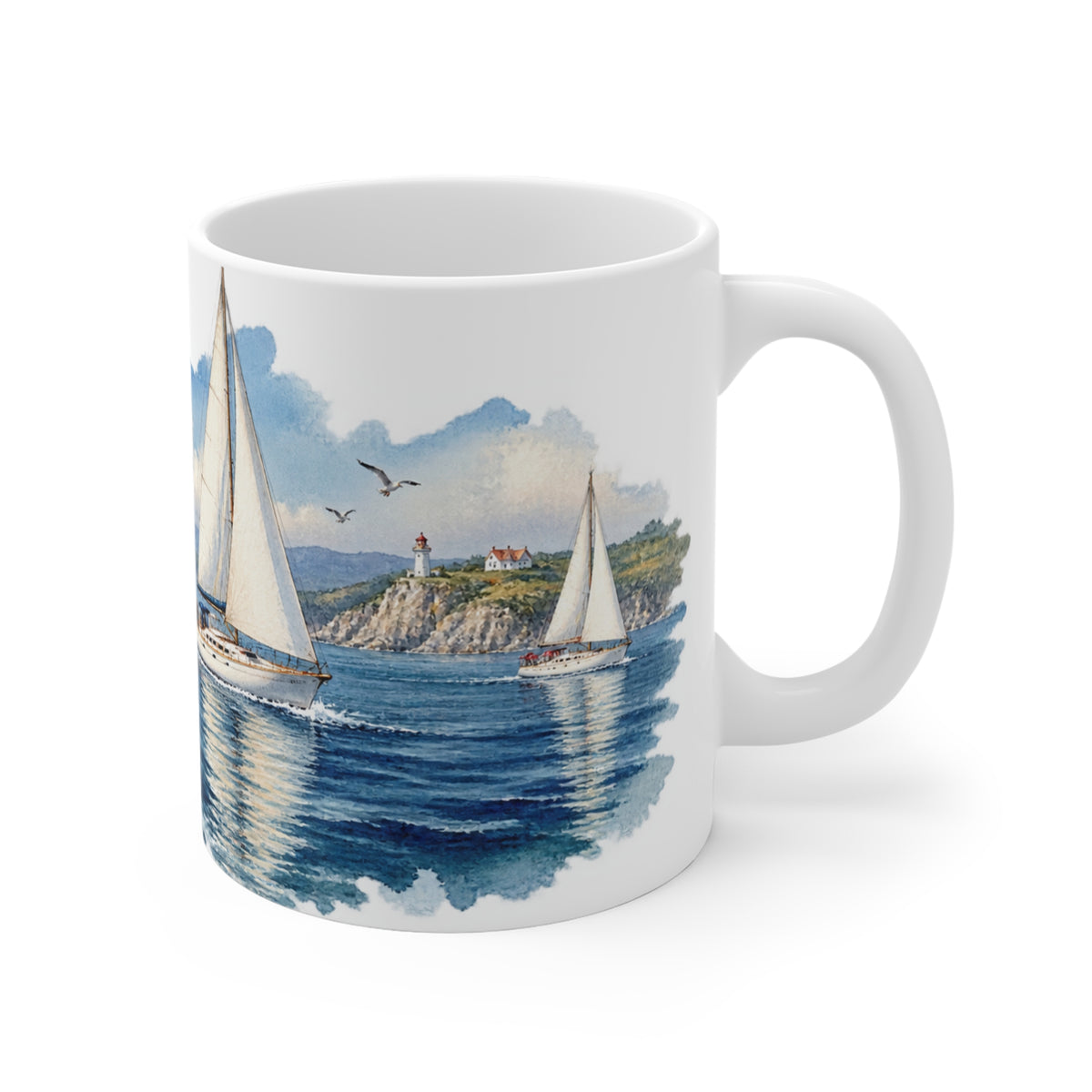 Sailboat Regatta Watercolour Mug | Nautical Sailing Scene