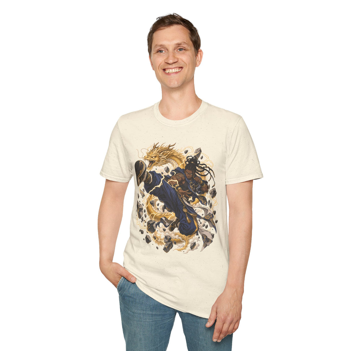 Golden Dragon | Ninja Dragon Kick | Martial Arts Warrior T Shirt