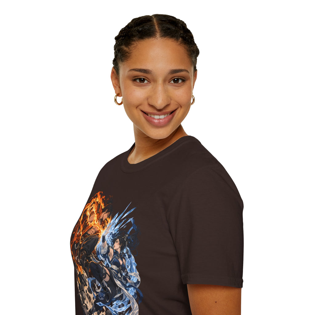 Elemental Battle | Fire vs Ice | Ninja Japanese Fantasy T-Shirt