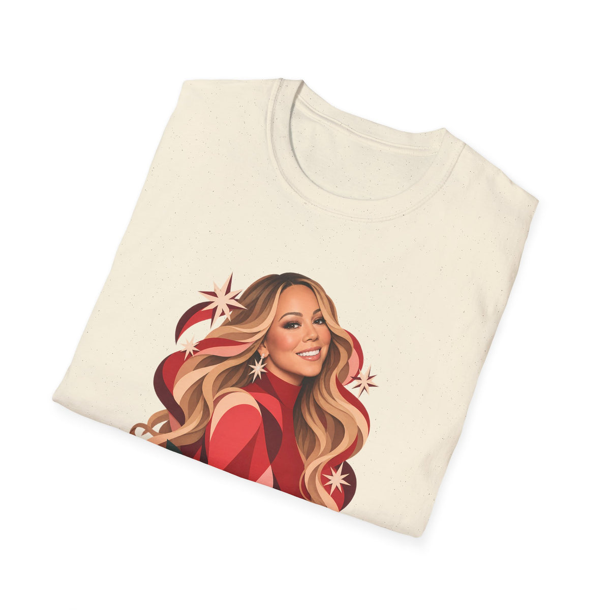Mariah Carey | Holiday Diva Graphic Tee | Retro Red Star Portrait