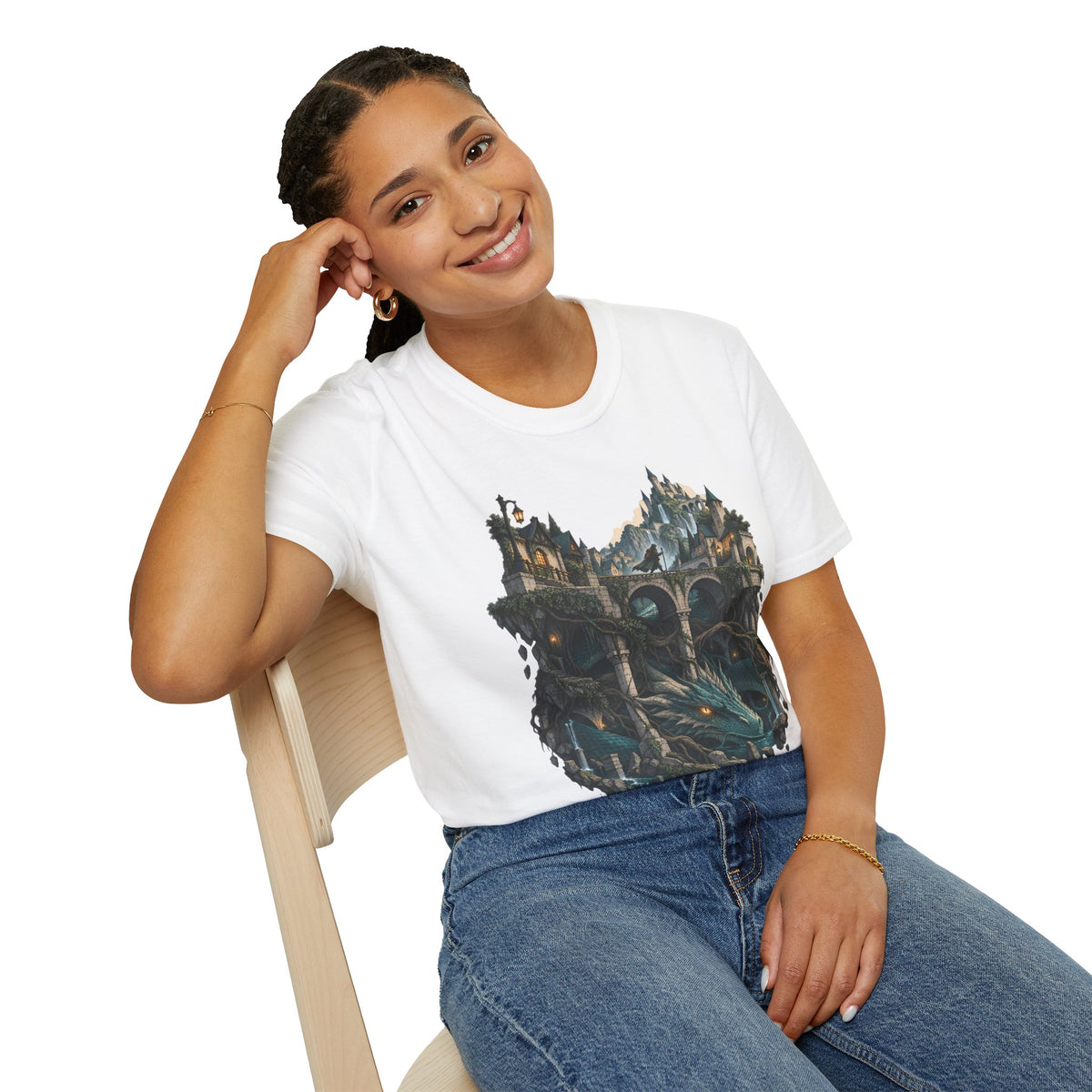 Quests and Adventures | Japanese Style | Anime Fantasy Dragon Castle T Shirt