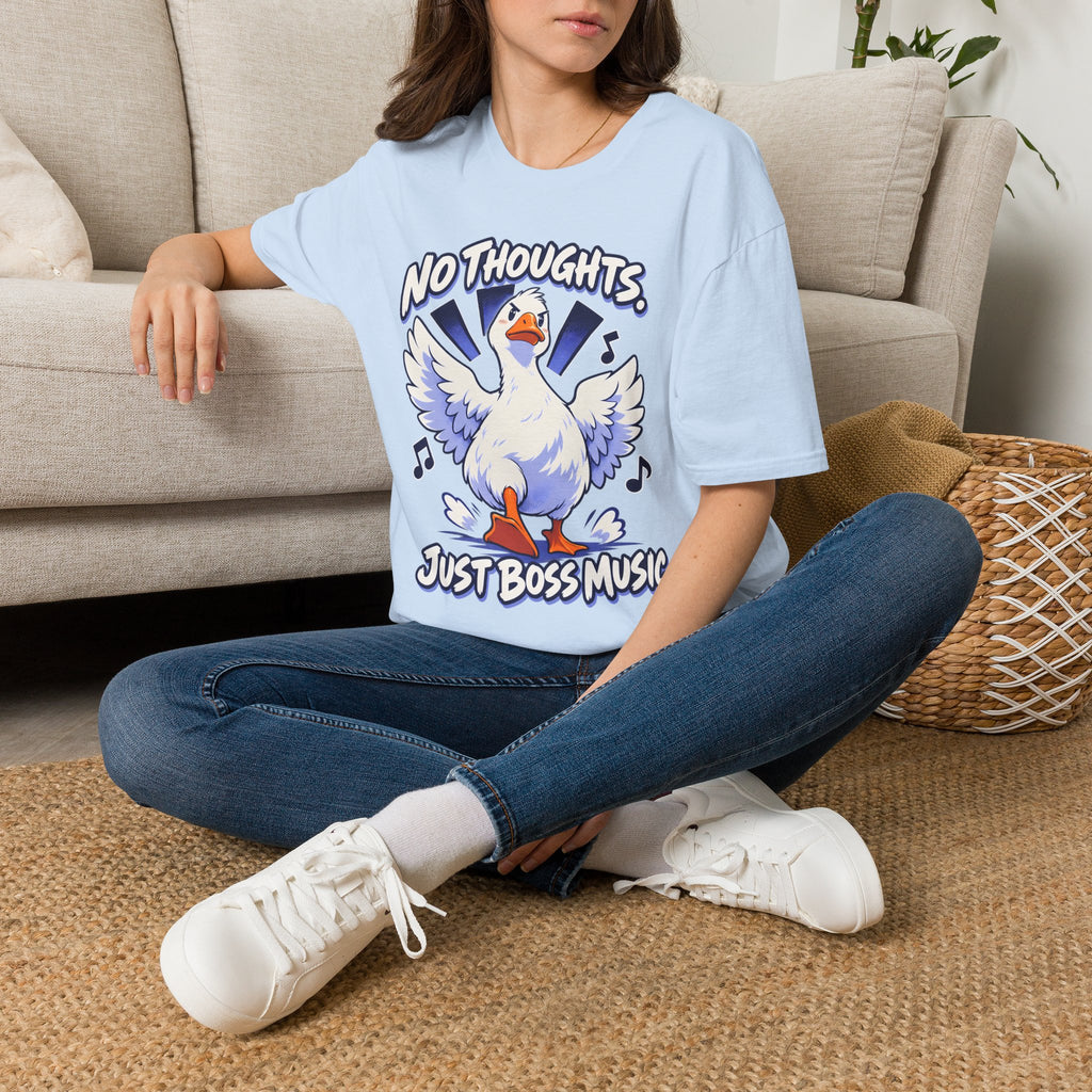 Cute Goose | No Thoughts, Just Boss Music T Shirt