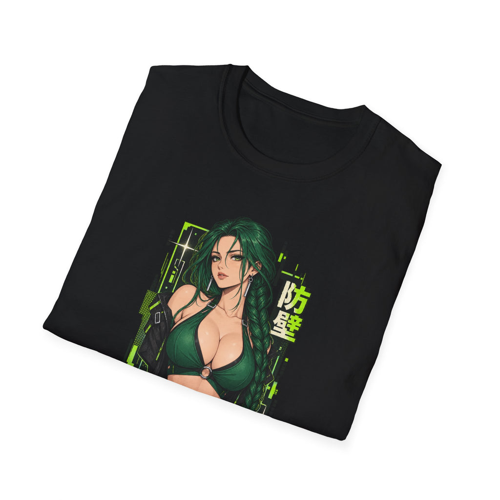 Jade | Anime Green-Haired Sexy Pin Up Girl Warrior Graphic Shirt