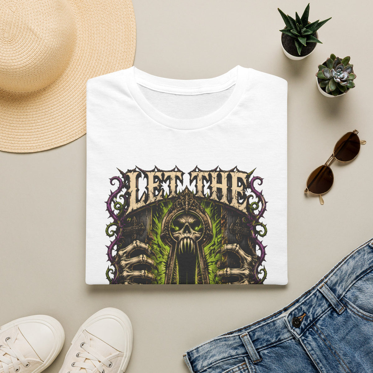 Let The Dark In T-Shirt - Gothic Grunge Skull Tee