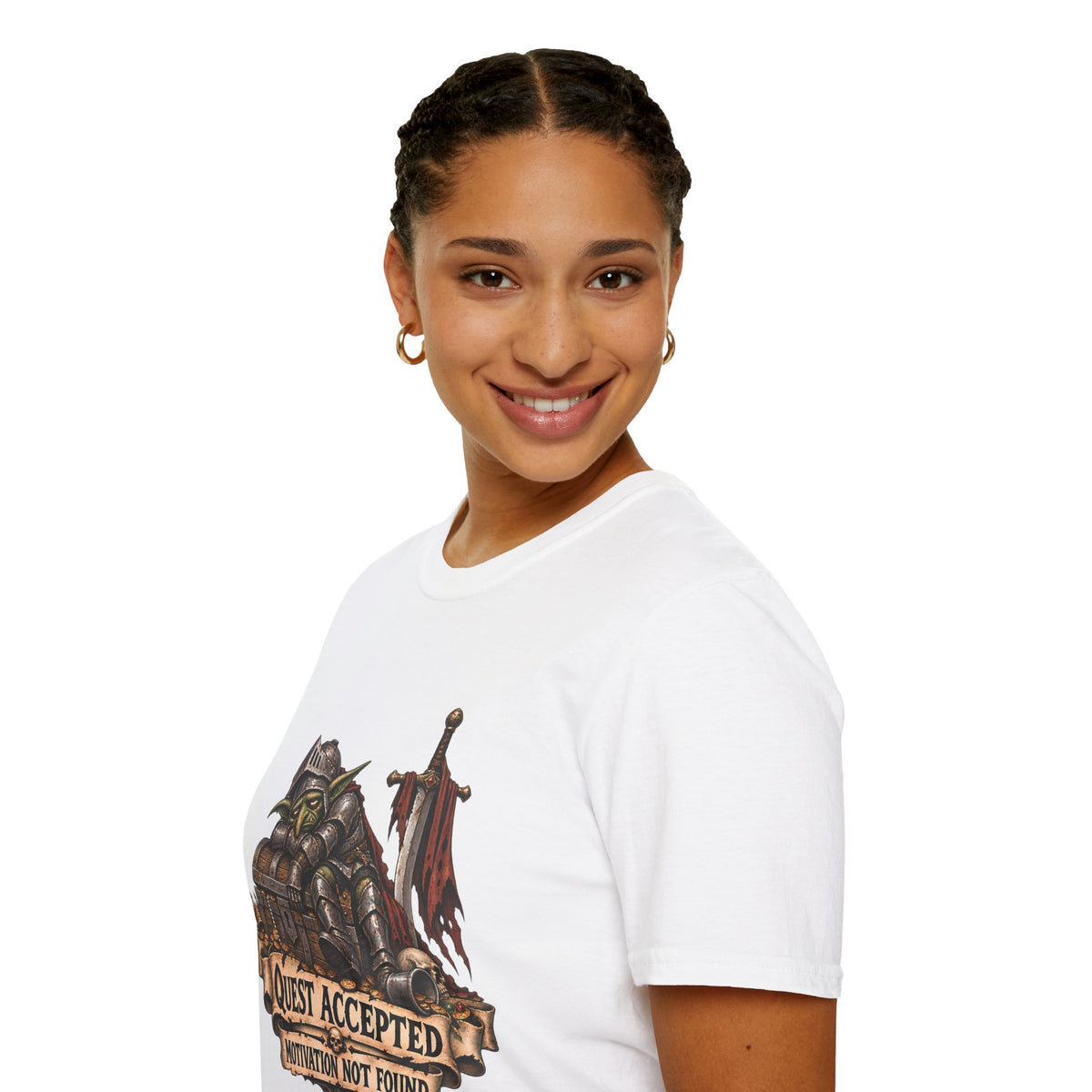 Quest Accepted T‑Shirt | Fantasy Gamer Tee (Motivation Not Found)