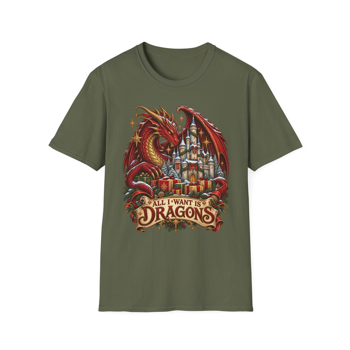 All I Want For Christmas | Dragon Castle T-Shirt