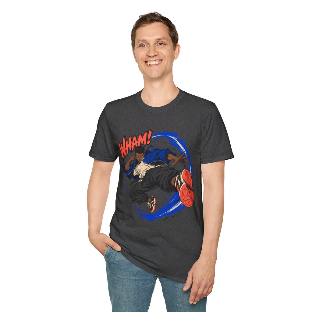 WHAM! | Anime Cartoon Ninja Kick Graphic T Shirt