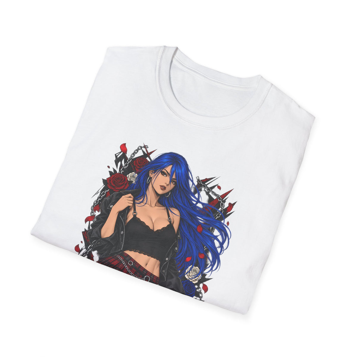 Blue Haired Rock Chick | Japanese Anime Style Pin-up Girl