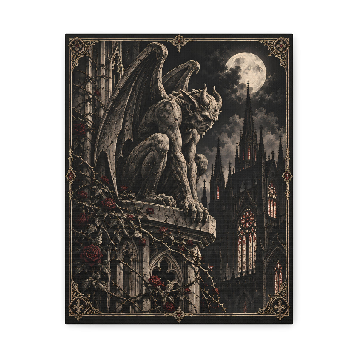 Canvas | Gothic Gargoyle | Occult Wall Art