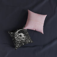 Cat Skull Gothic Moon Botanical Cushion | Decorative Sofa Pillow