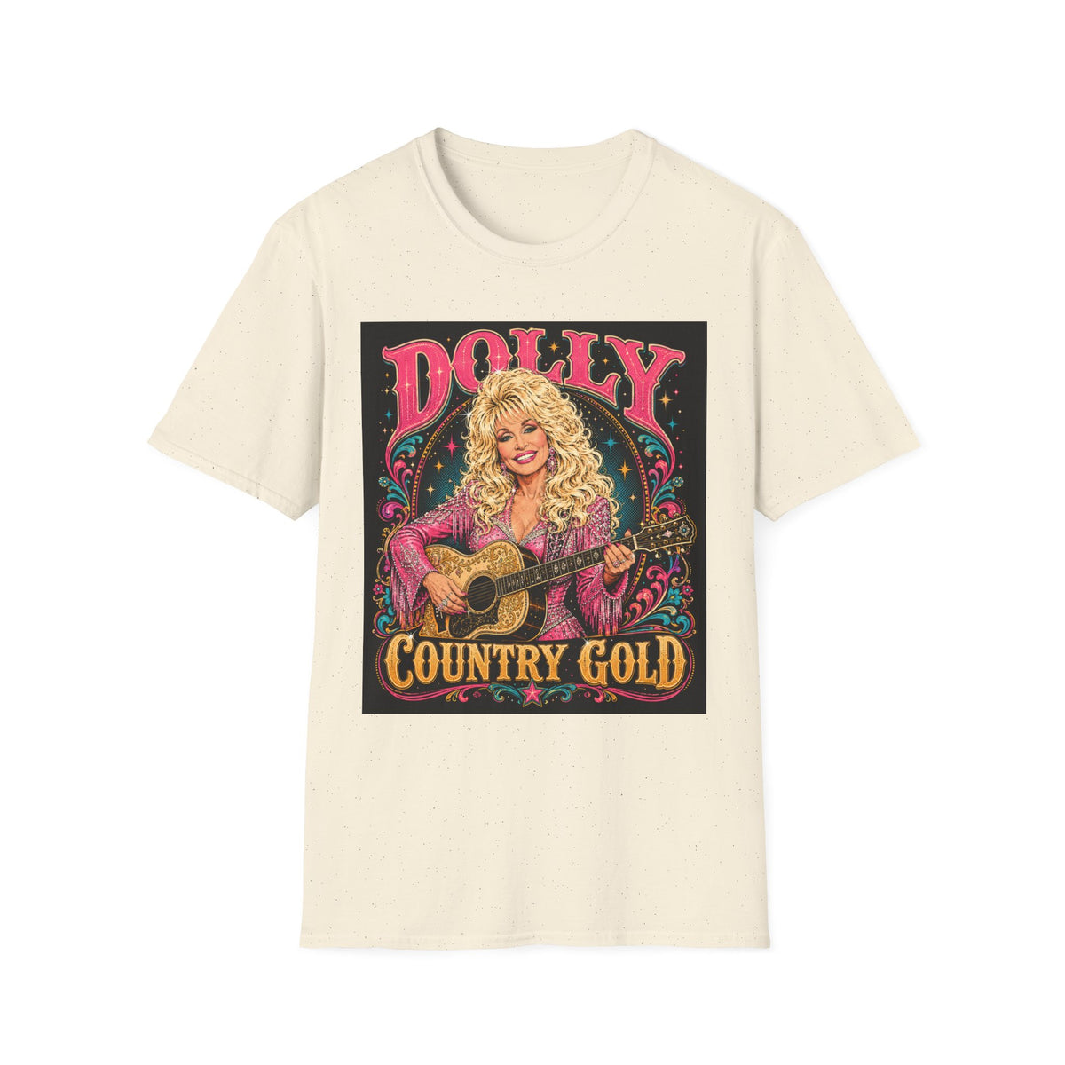 Country Music Graphic T-Shirt — "DOLLY" Retro Guitar Design