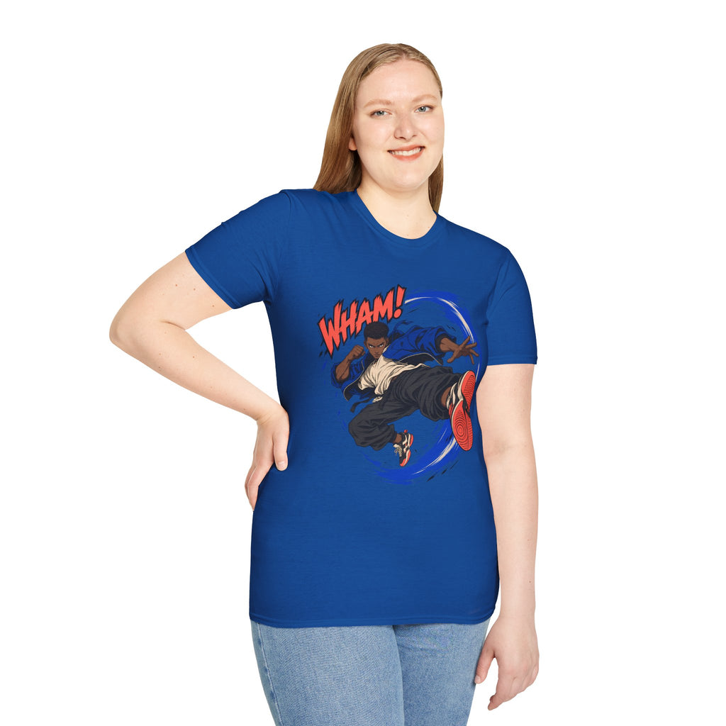 WHAM! | Anime Cartoon Ninja Kick Graphic T Shirt