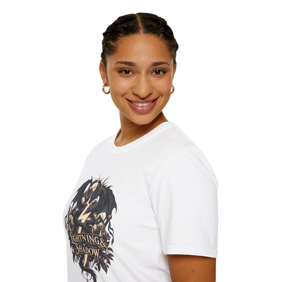 Lightning & Shadow | Onyx Storm Book Inspired Fantasy Dragon T-Shirt