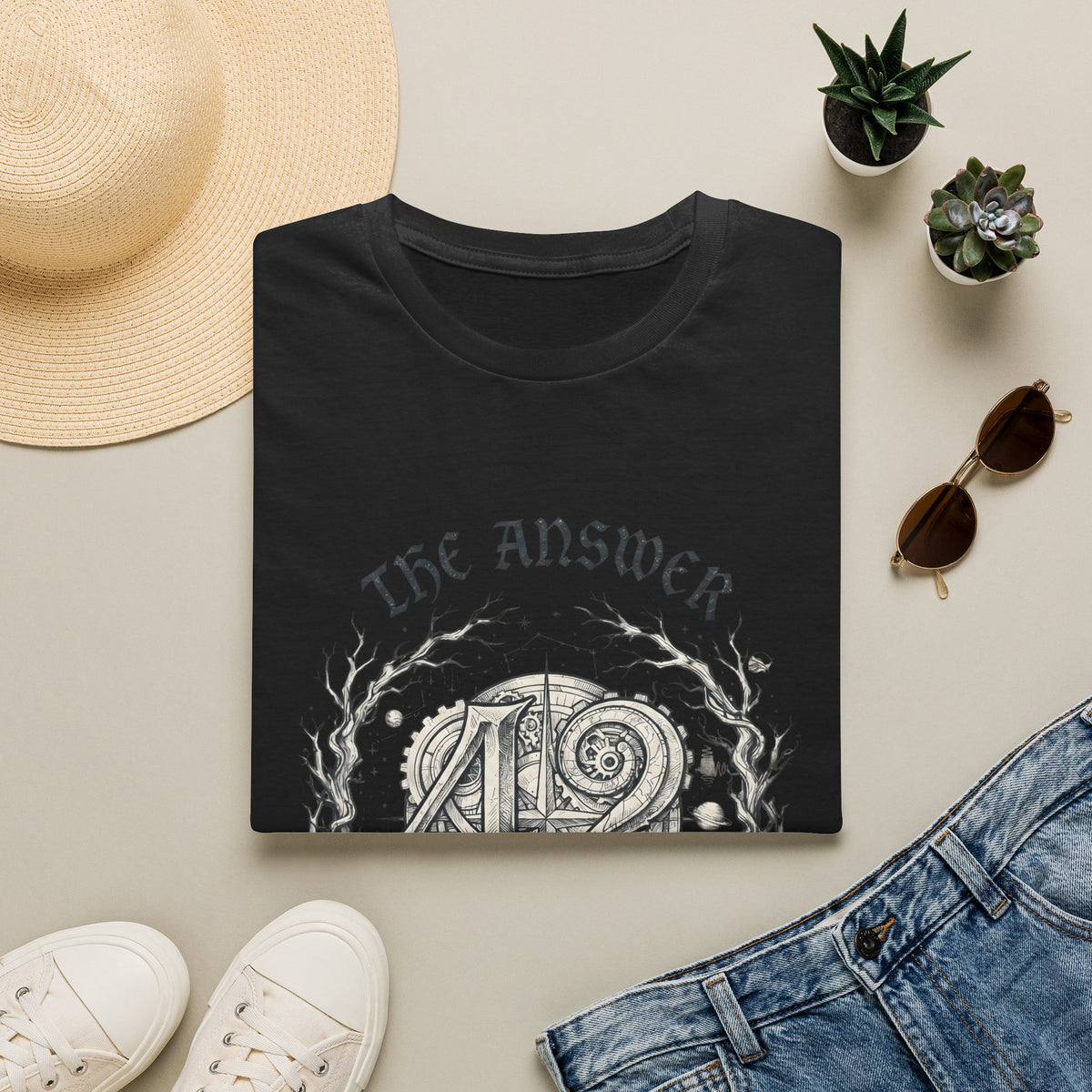 The Answer 42 Graphic T-Shirt — Vintage Sci‑Fi Quote Tee